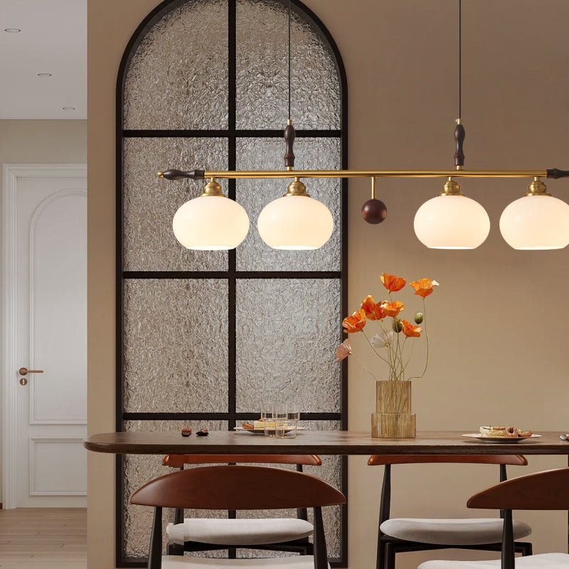 Runell Premium elegantie Traditionele Houten glas hanglamp