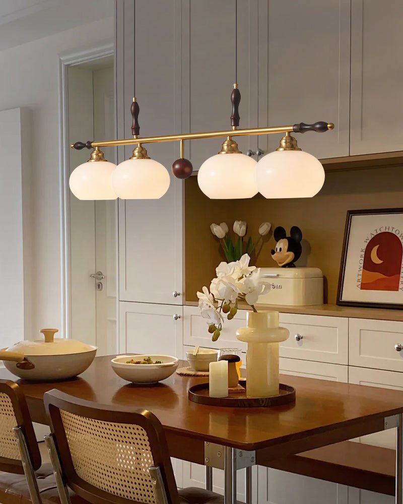 Runell Premium elegantie Traditionele Houten glas hanglamp