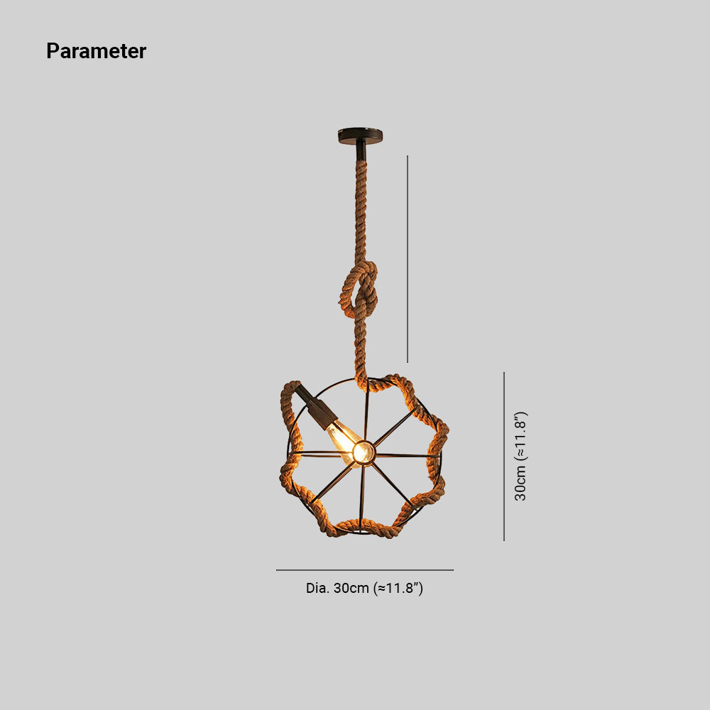 Epoch Retro LED Hanglampen Zwart Metaal/Touw Bar/Woonkamer