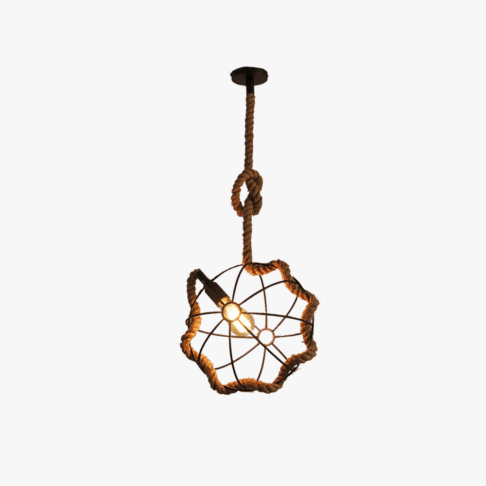 Epoch Retro LED Hanglampen Zwart Metaal/Touw Bar/Woonkamer