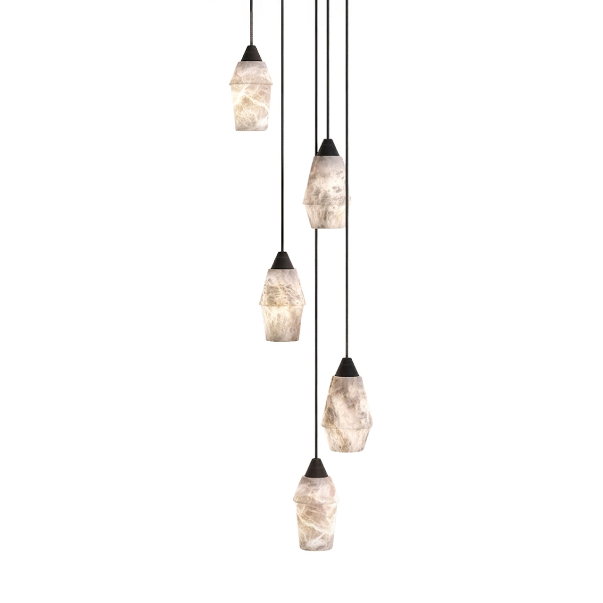 Ostara hanglamp van messing en albast