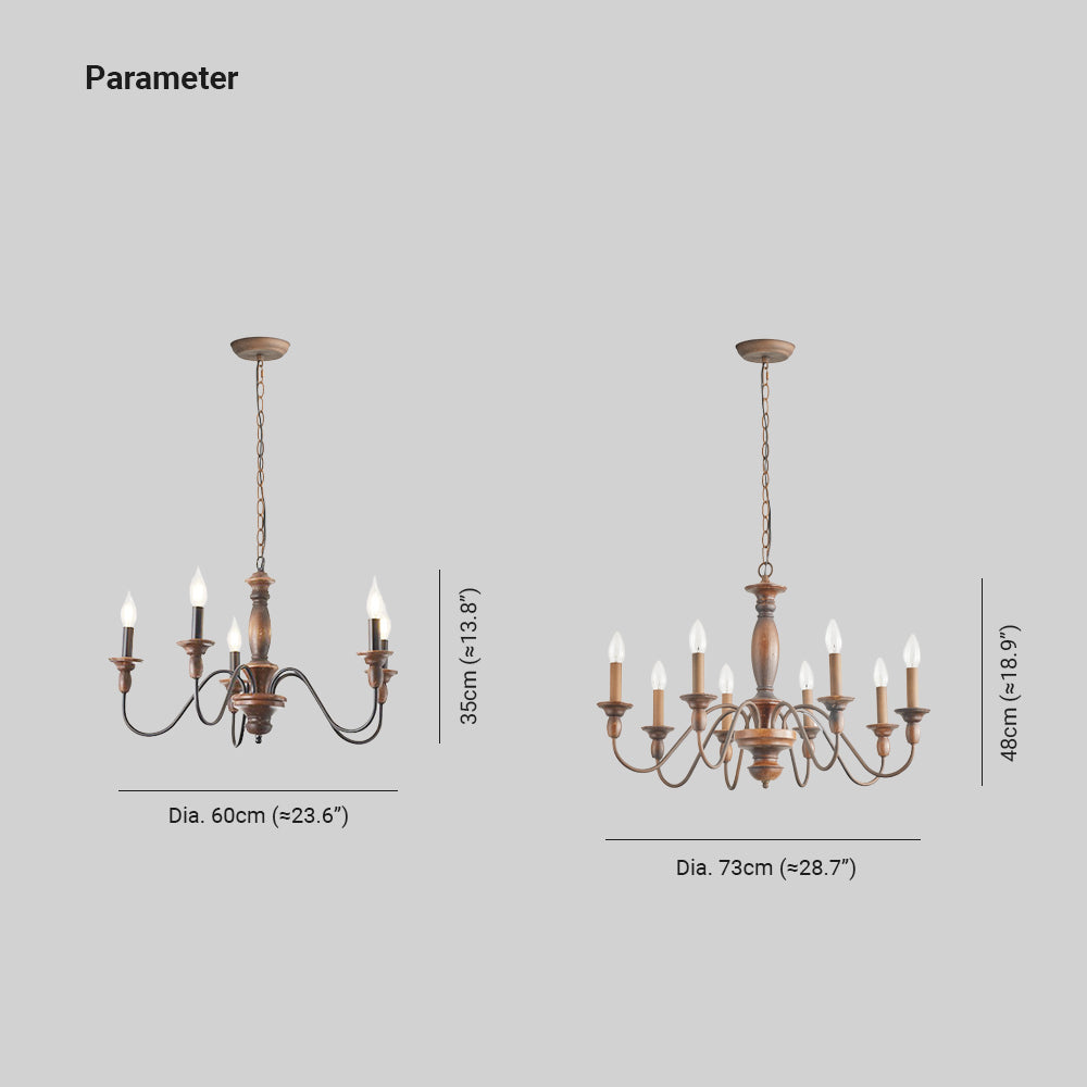 Silva Industrie Design LED Kroonluchter Bruin Hout Metaal Slaapkamer/Woonkamer