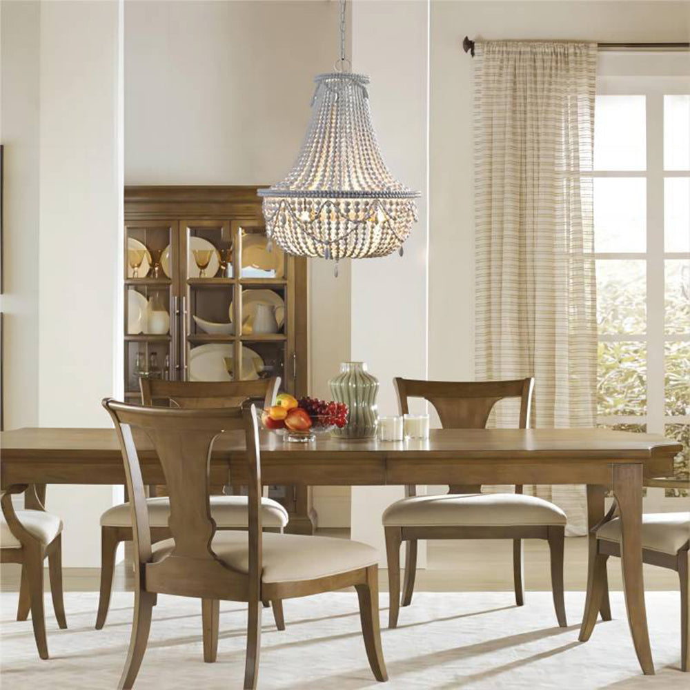 Silva Franje Retro Hanglamp Oud Wit Metaal Hout Slaapkamer/Woonkamer