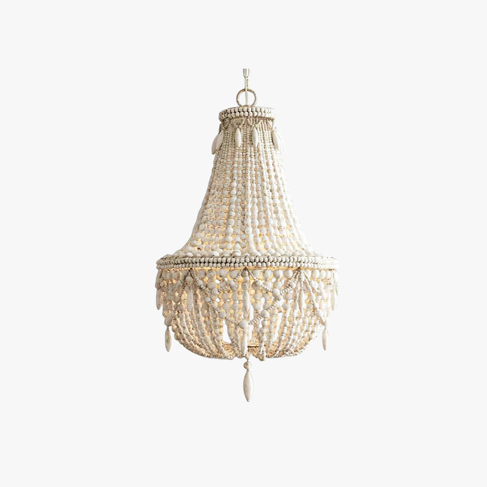 Silva Franje Retro Hanglamp Oud Wit Metaal Hout Slaapkamer/Woonkamer