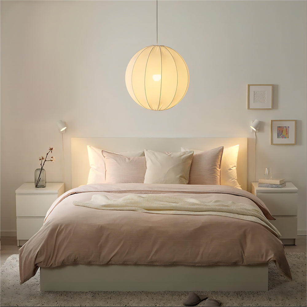 Renée Moderne Minimalistische Bolvormige Hanglamp Wit Metalen/Stof Slaapkamer/Woonkamer