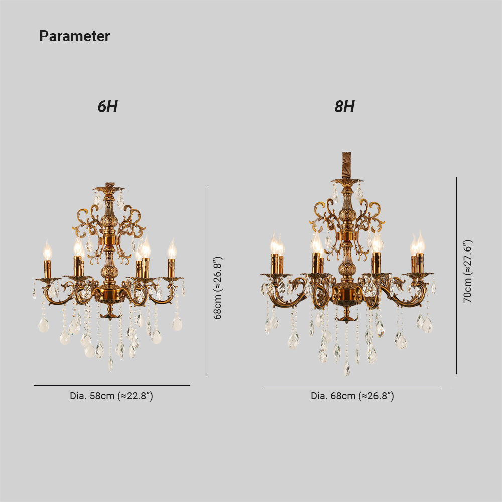 Silva Modern Europees Design LED Kroonluchter Kristal Luxe Goud Brons Woon-/Eetkamer/Slaapkamer