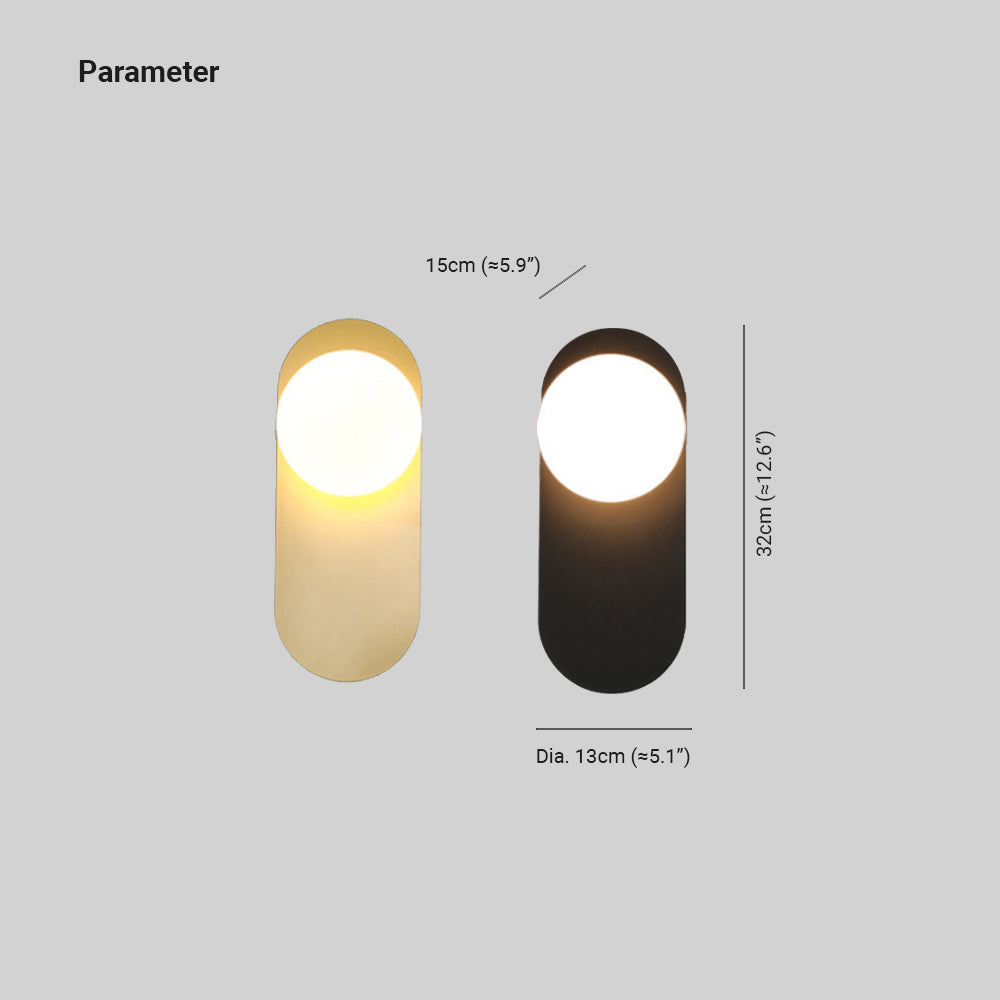 Valentina Moderne LED Wandlampen Zwart/Goud Glas Slaapkamer/Woonkamer