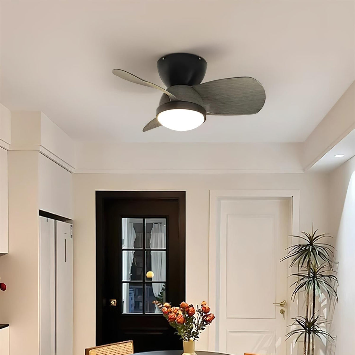 Rinerel Moderne plafondventilator met verlichting van walnoothout