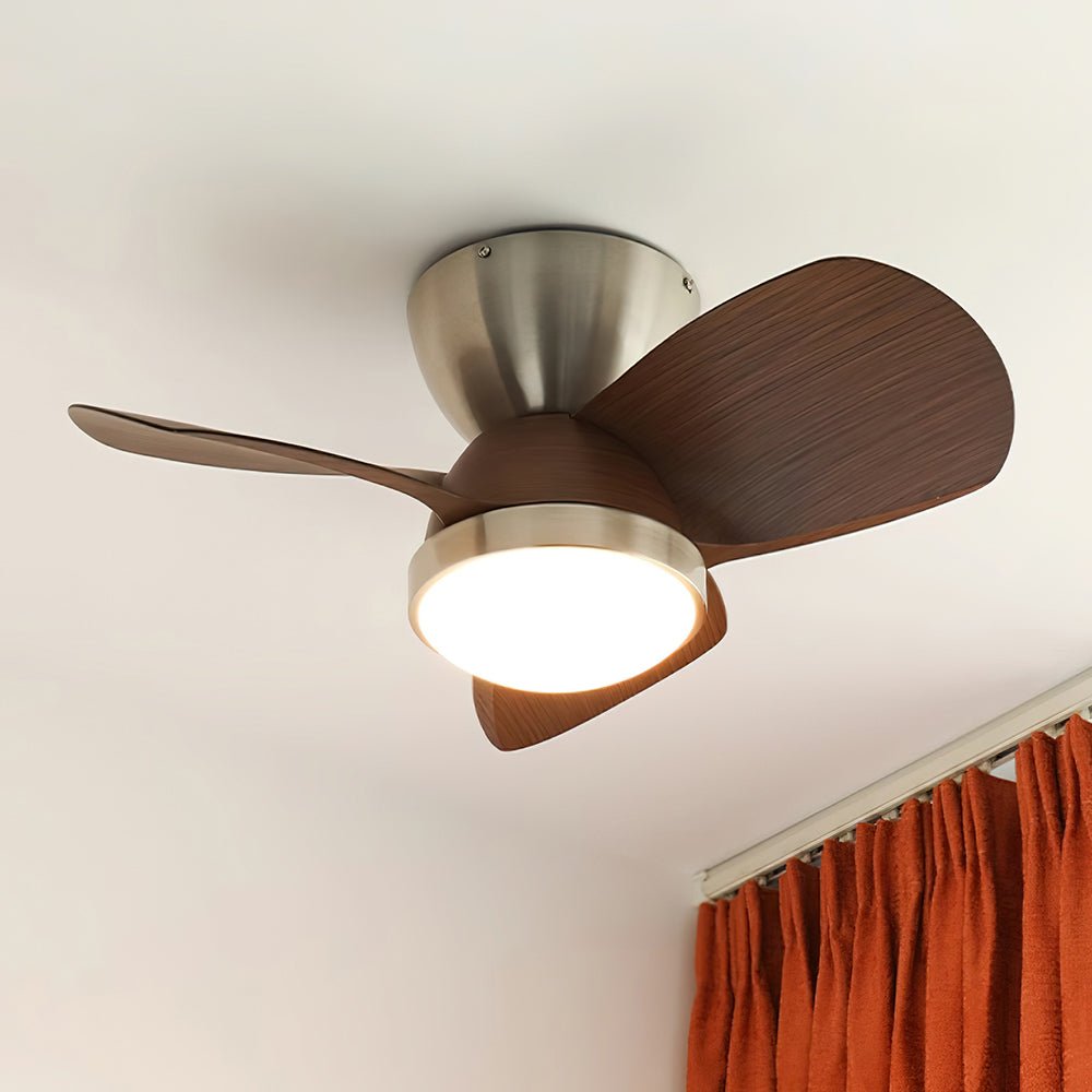 Rinerel Moderne plafondventilator met verlichting van walnoothout