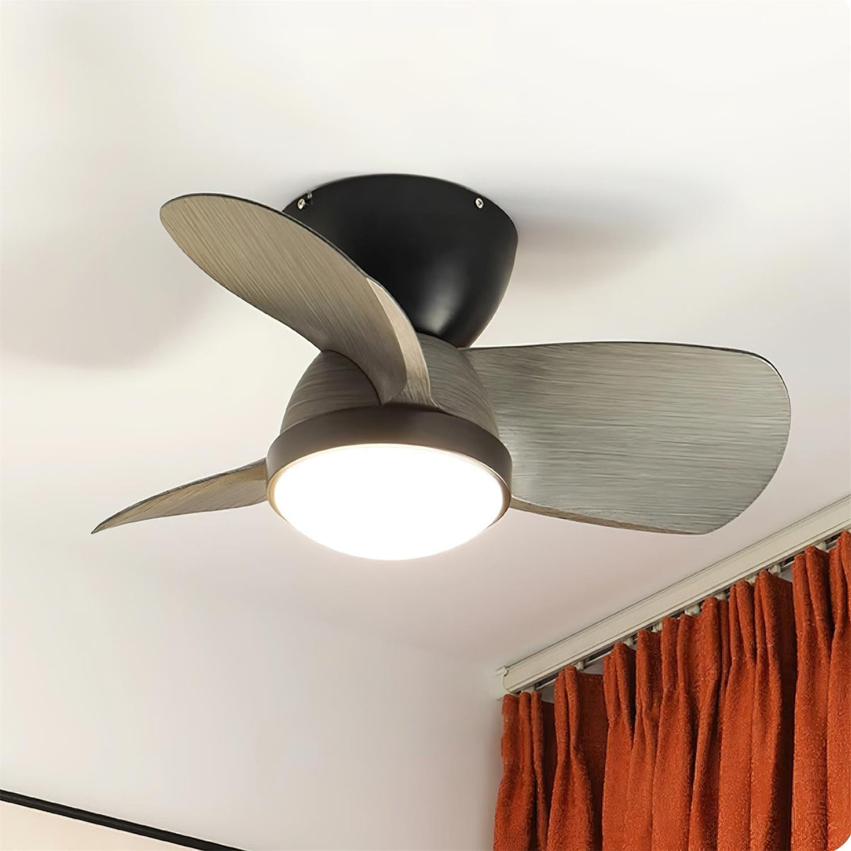 Rinerel Moderne plafondventilator met verlichting van walnoothout