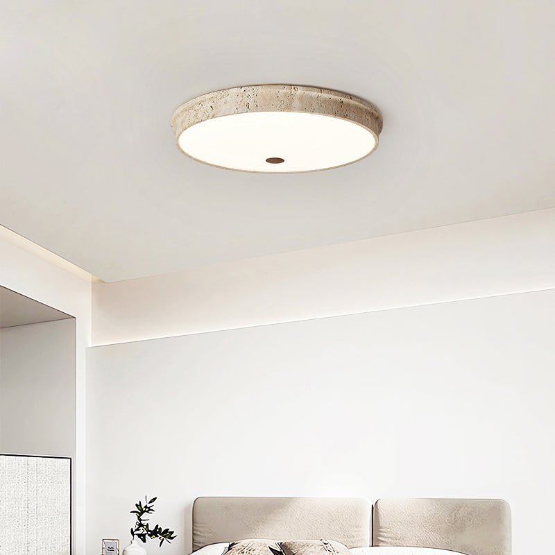 Seriraine plafondlamp met geel travertin