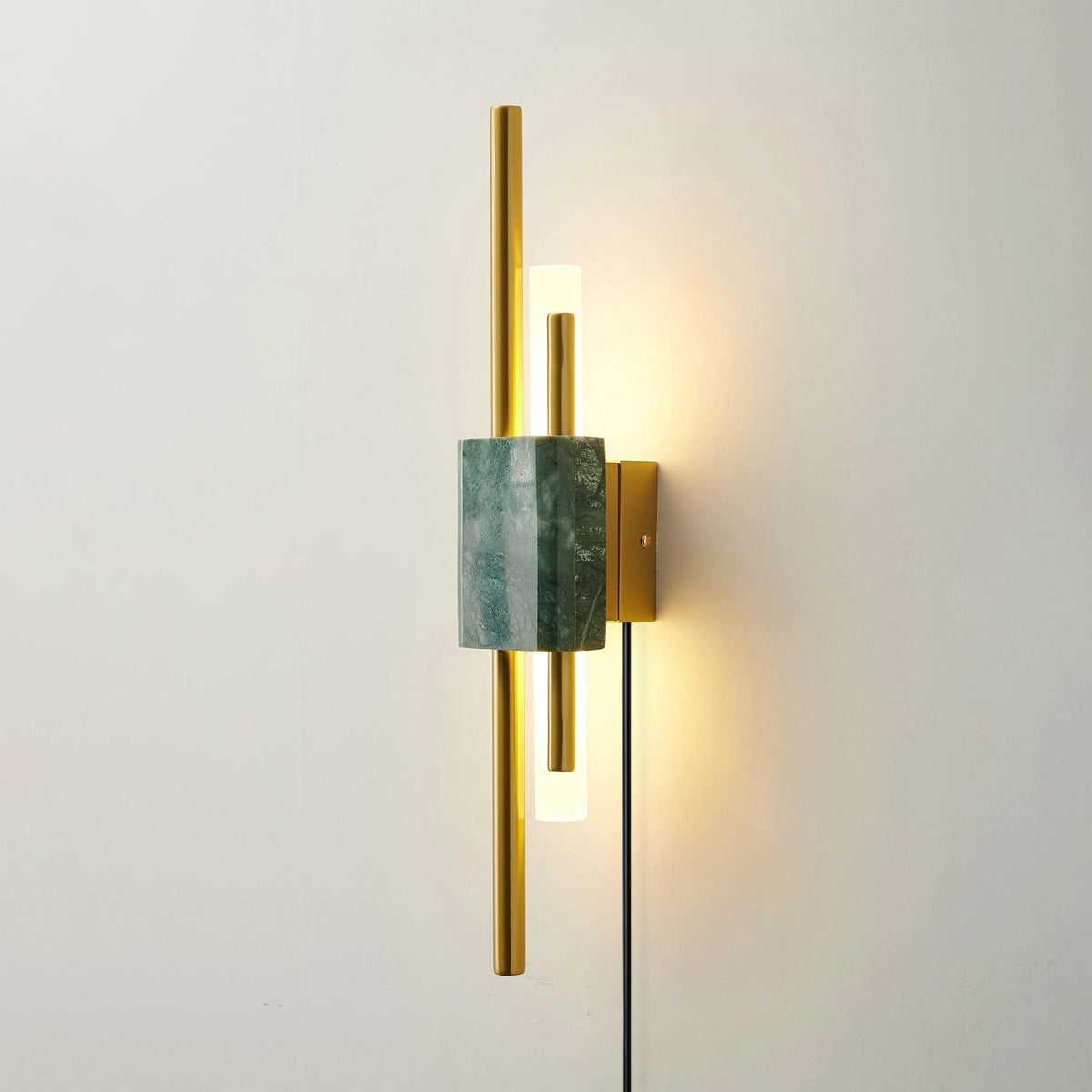 Evely Premium Noordse kunst wandlamp met marmer, met stekker