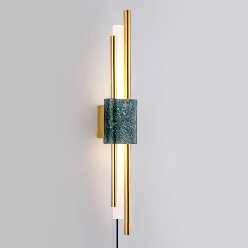 Evely Premium Noordse kunst wandlamp met marmer, met stekker