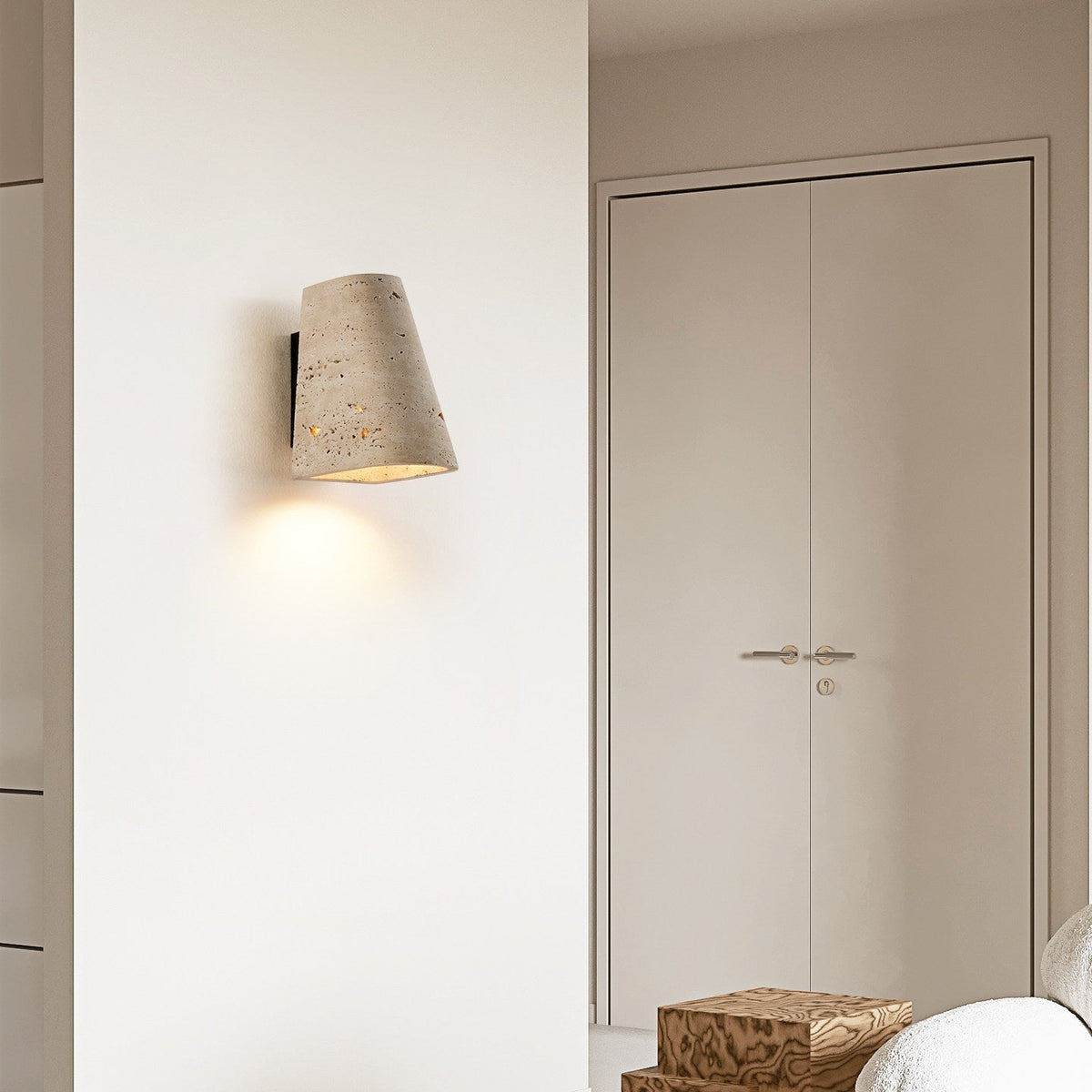 Tavren travertin wandlamp