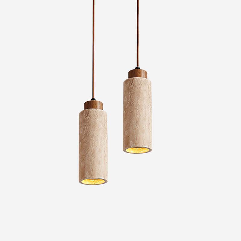 Nerova hanglamp travertin hout minimalistisch