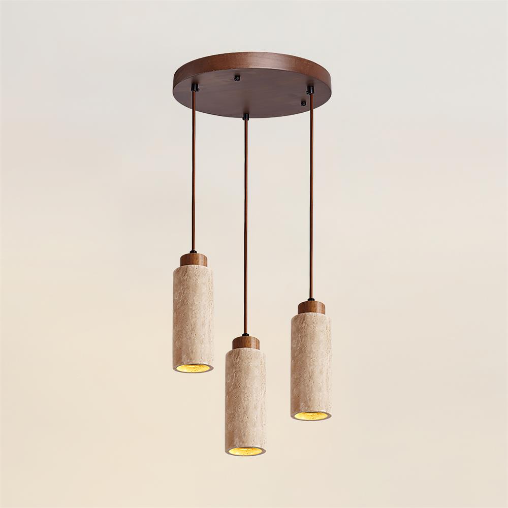Nerova hanglamp travertin hout minimalistisch