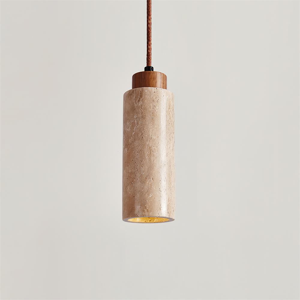 Nerova hanglamp travertin hout minimalistisch