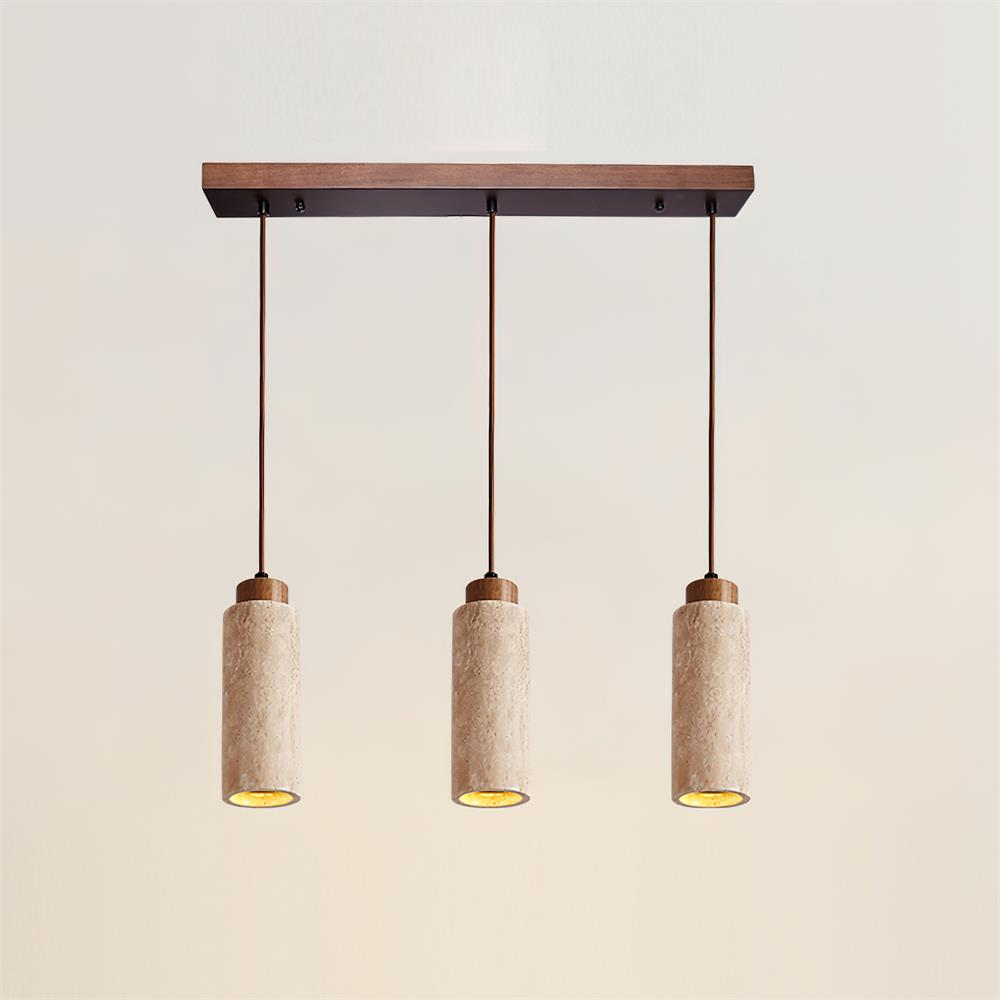Nerova hanglamp travertin hout minimalistisch