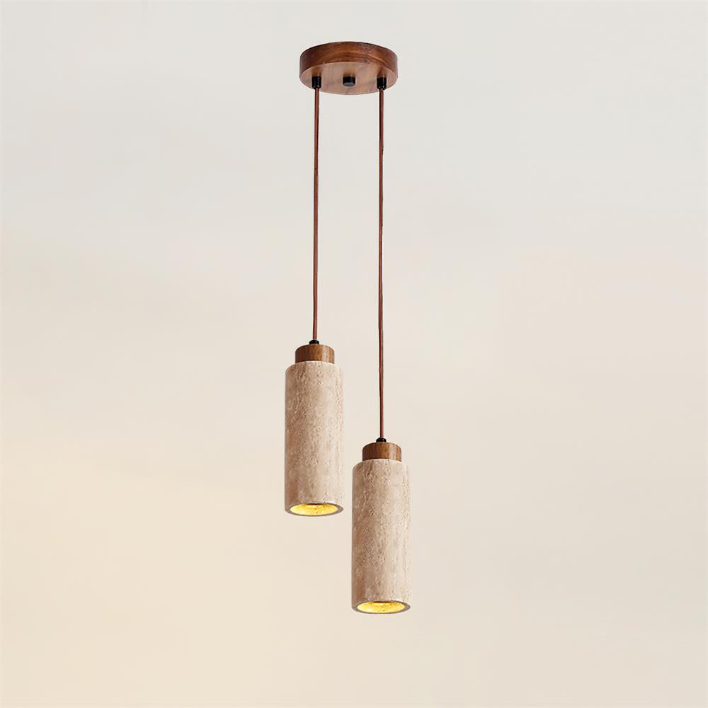 Nerova hanglamp travertin hout minimalistisch