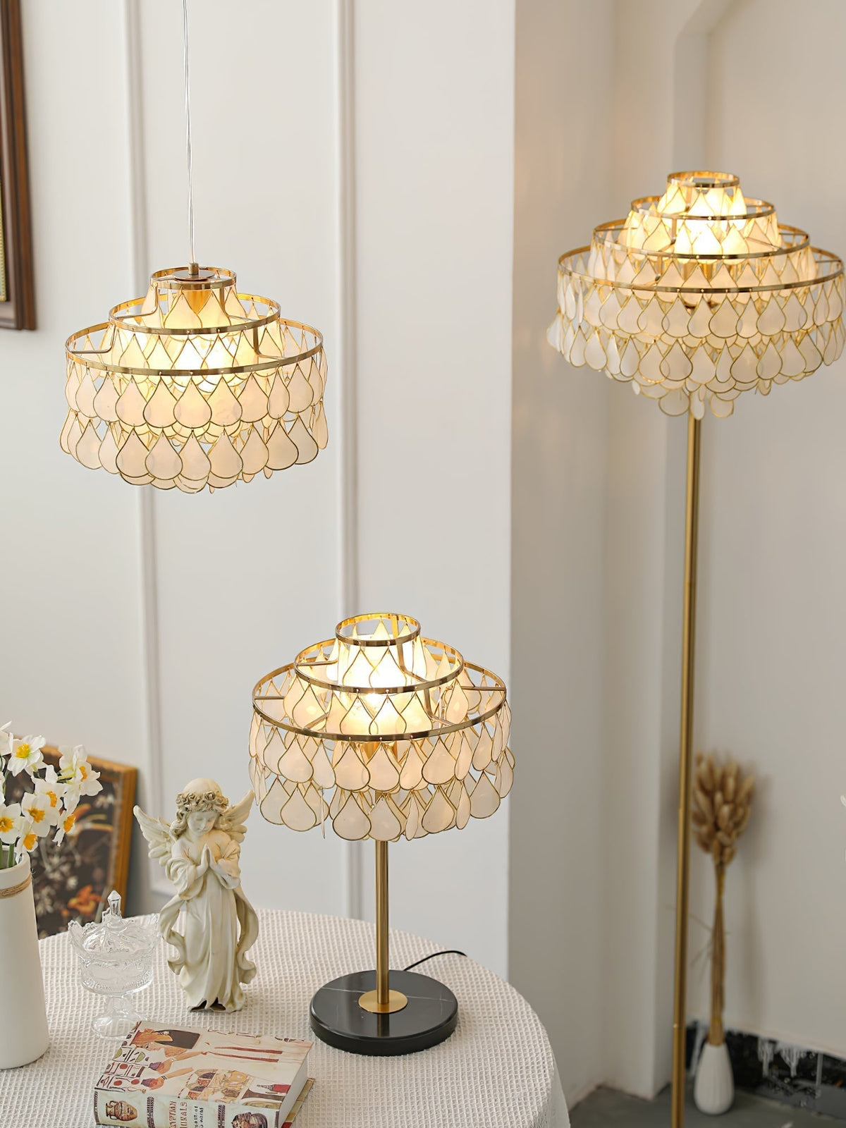 Jacob luxe Teardrops Schelp-tafellamp