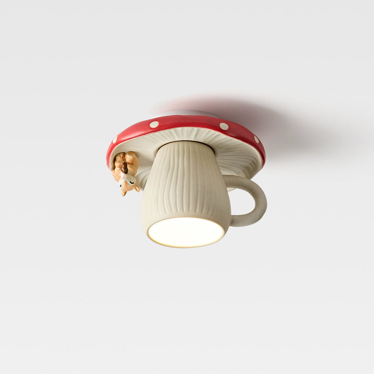 Cozette Vlakke plafondlamp in vorm van een mok