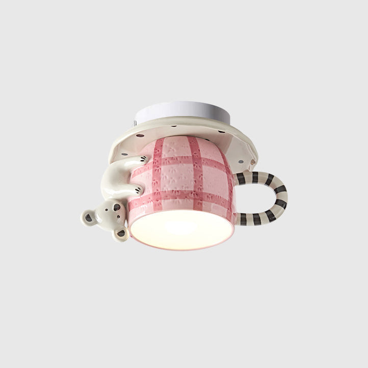Cozette Vlakke plafondlamp in vorm van een mok