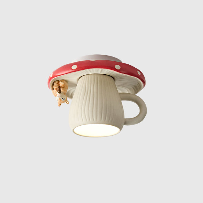Cozette Vlakke plafondlamp in vorm van een mok