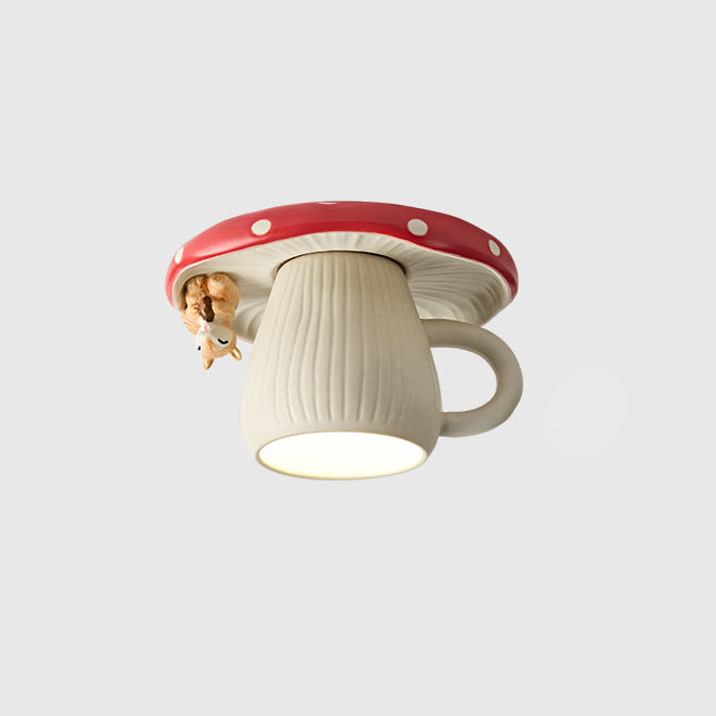 Cozette Vlakke plafondlamp in vorm van een mok
