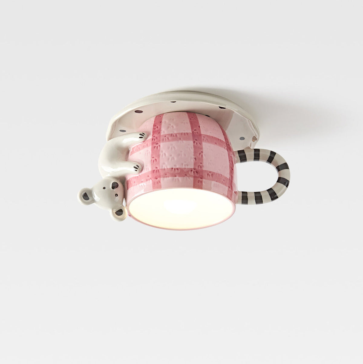 Cozette Vlakke plafondlamp in vorm van een mok