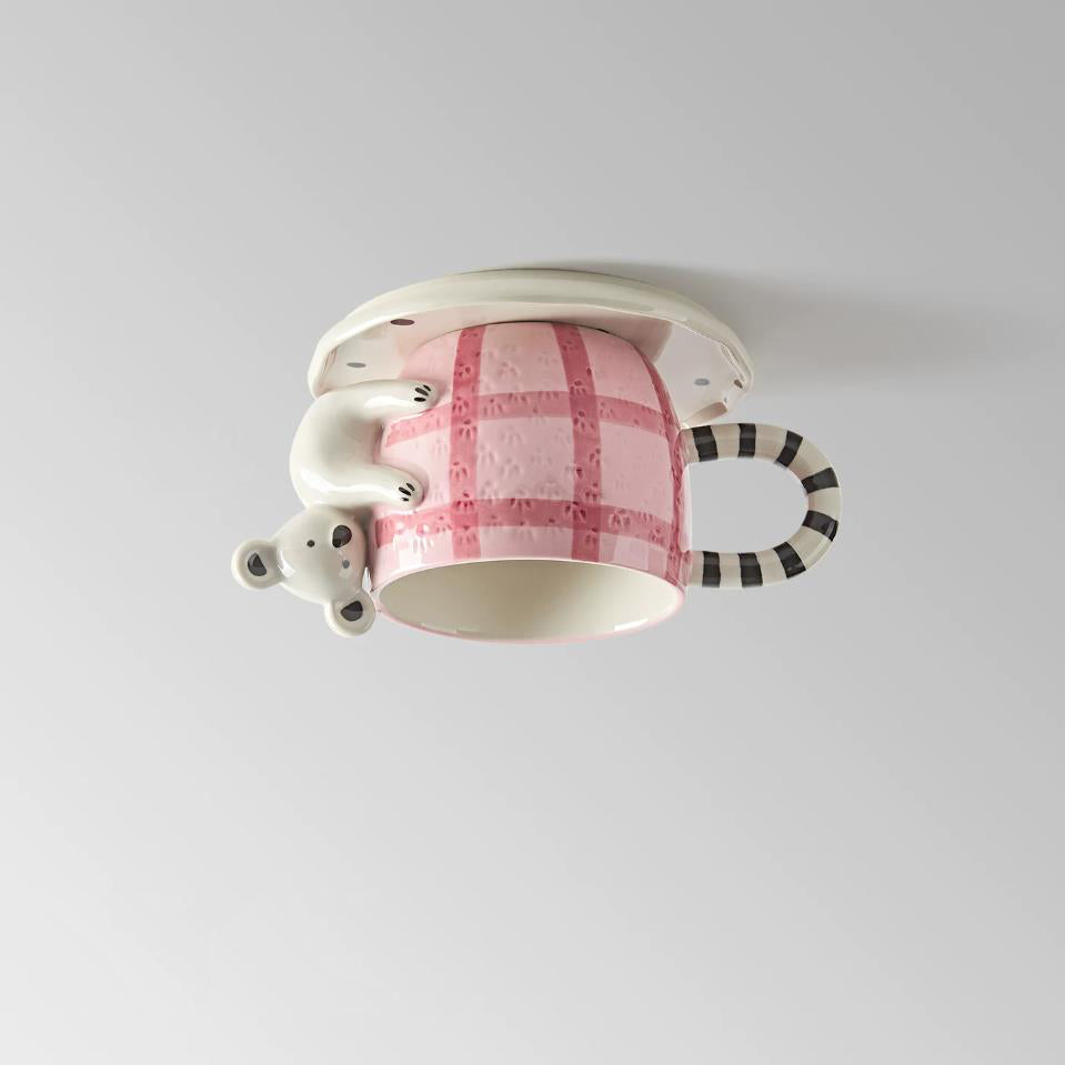 Cozette Vlakke plafondlamp in vorm van een mok