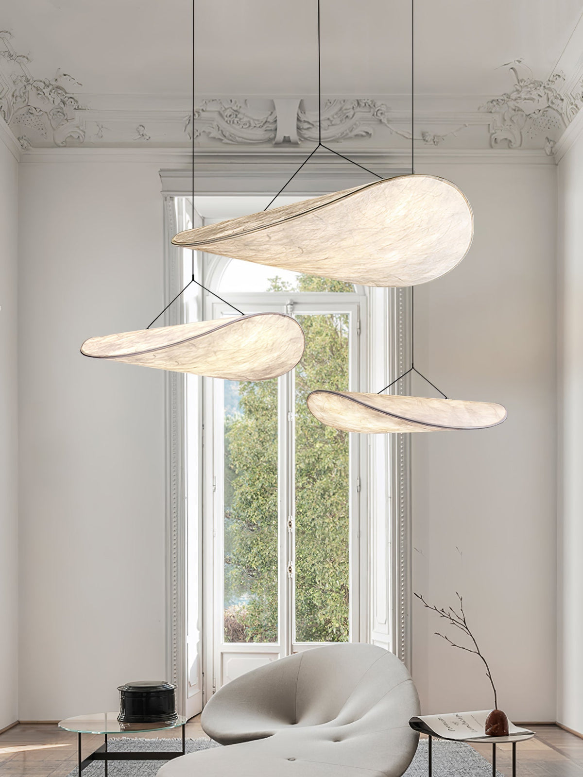 Luminette minimalistisch hanglamp van zijde