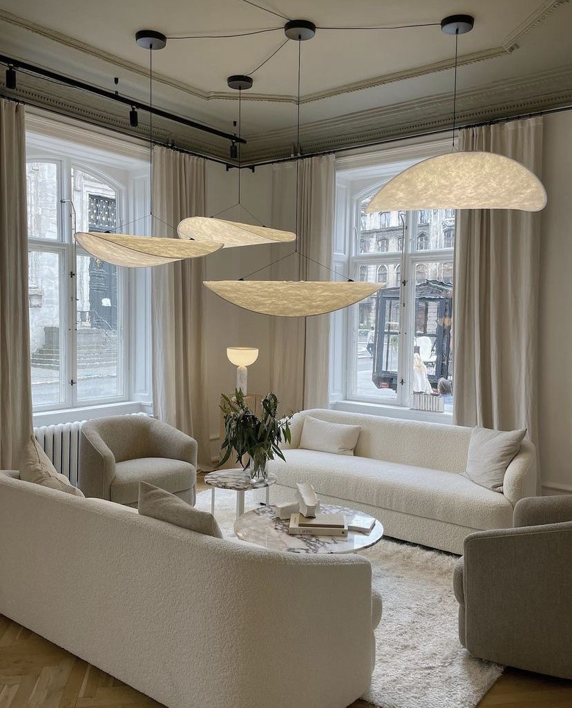 Larenol hanglamp van glas van papier en glasvezel