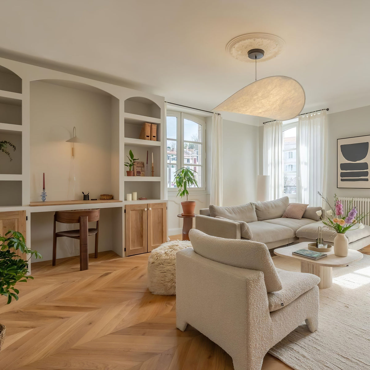 Luminette minimalistisch hanglamp van zijde