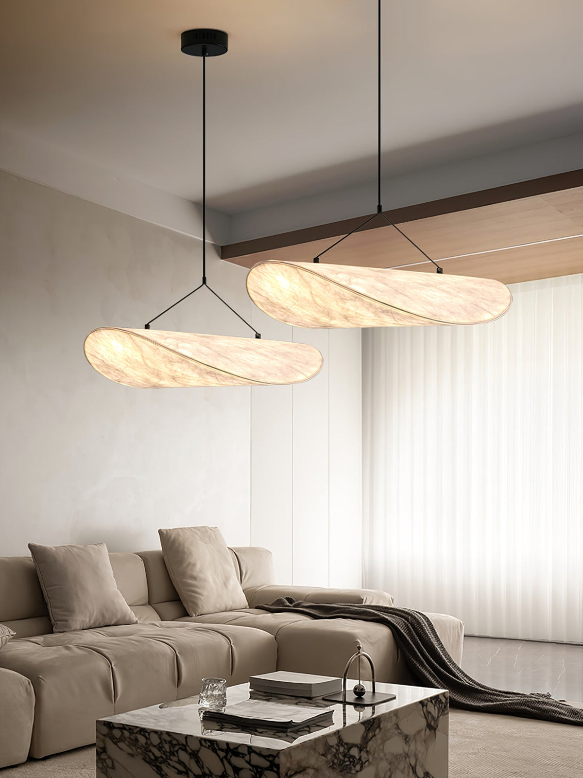 Luminette minimalistisch hanglamp van zijde
