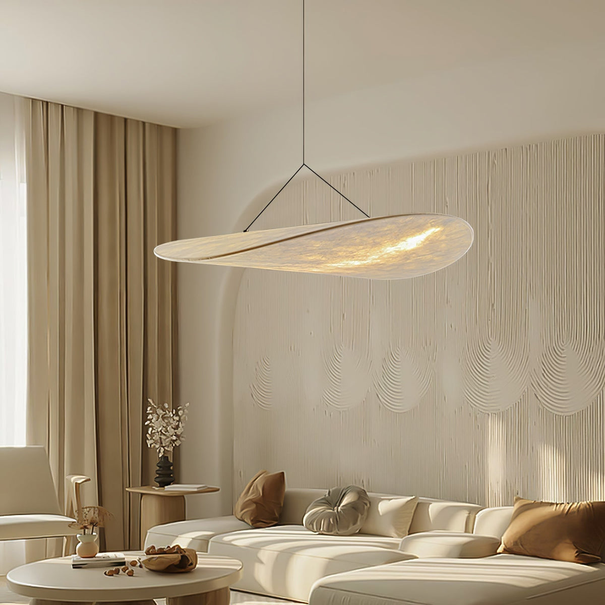 Luminette minimalistisch hanglamp van zijde