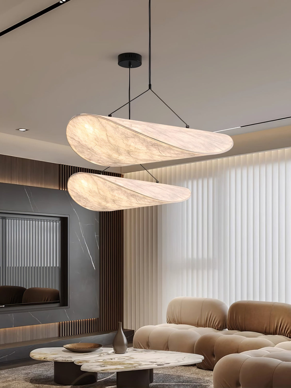 Luminette minimalistisch hanglamp van zijde