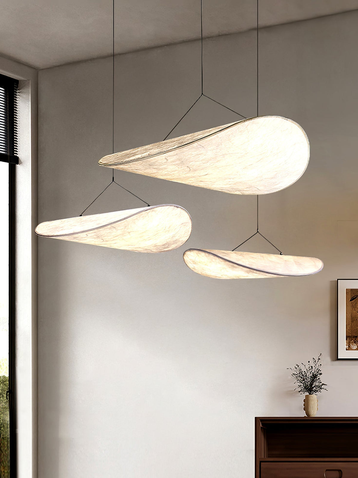 Luminette minimalistisch hanglamp van zijde