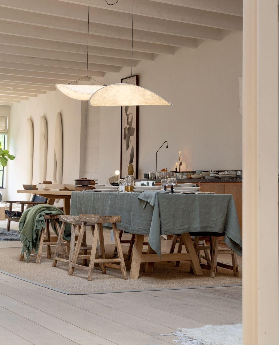 Larenol hanglamp van glas van papier en glasvezel