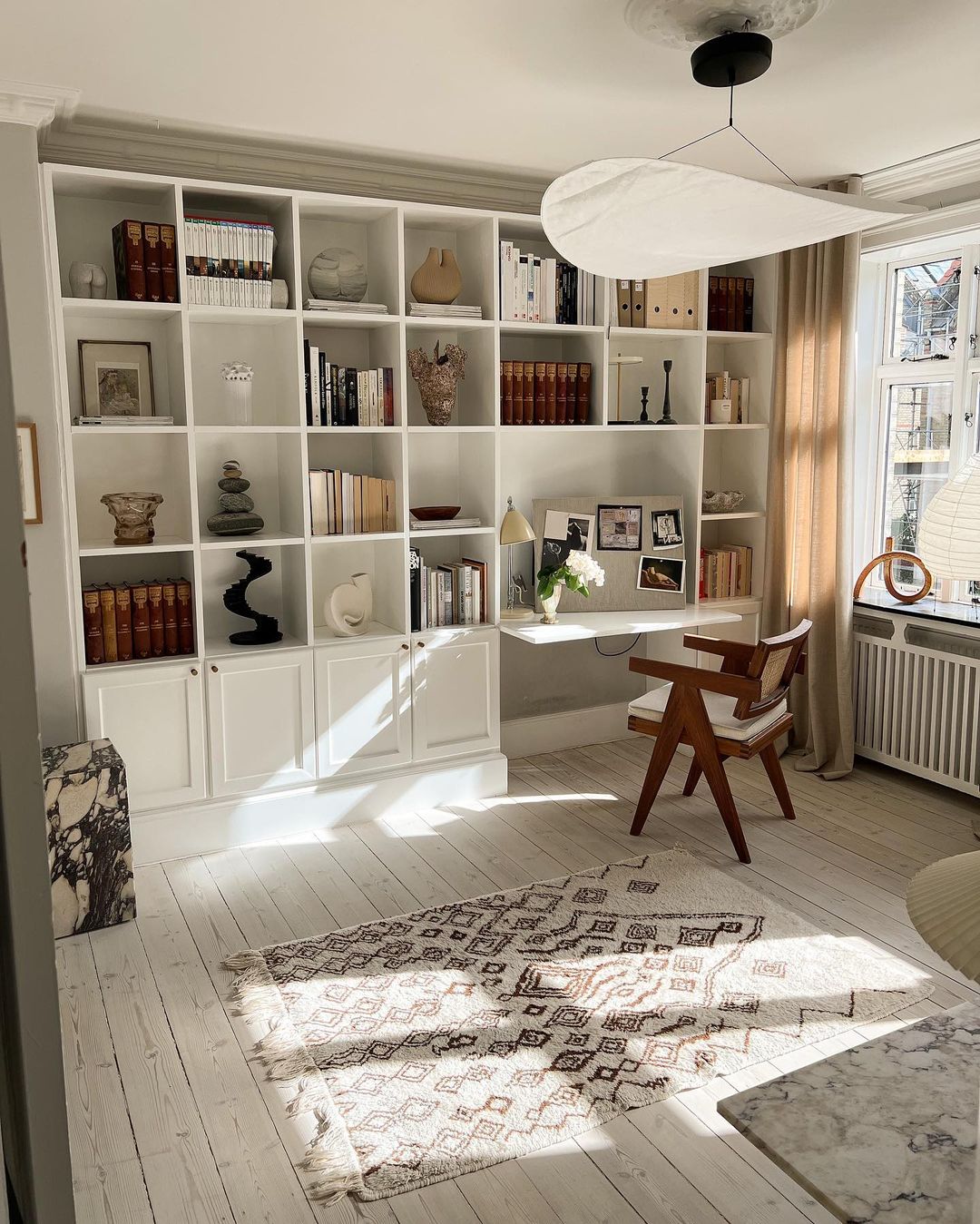 Larenol hanglamp van glas van papier en glasvezel