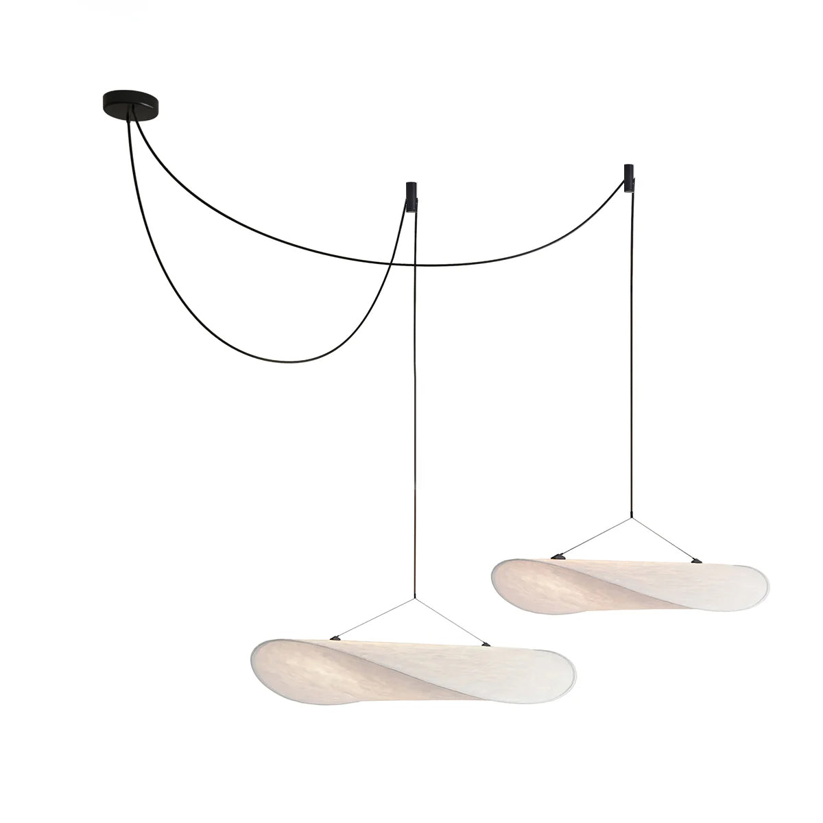 Larenol hanglamp van glas van papier en glasvezel