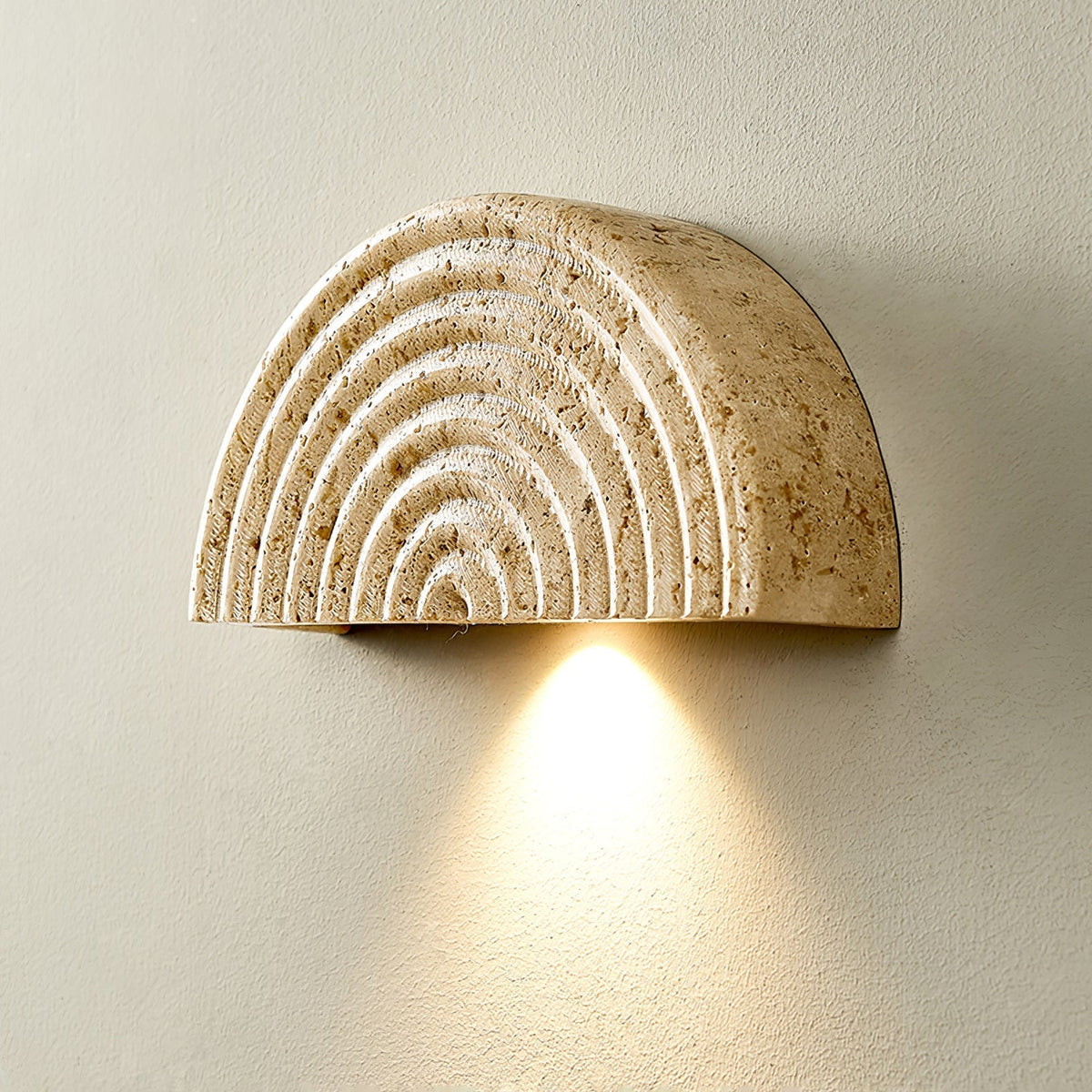 Faro travertin Half-Moon wandlamp
