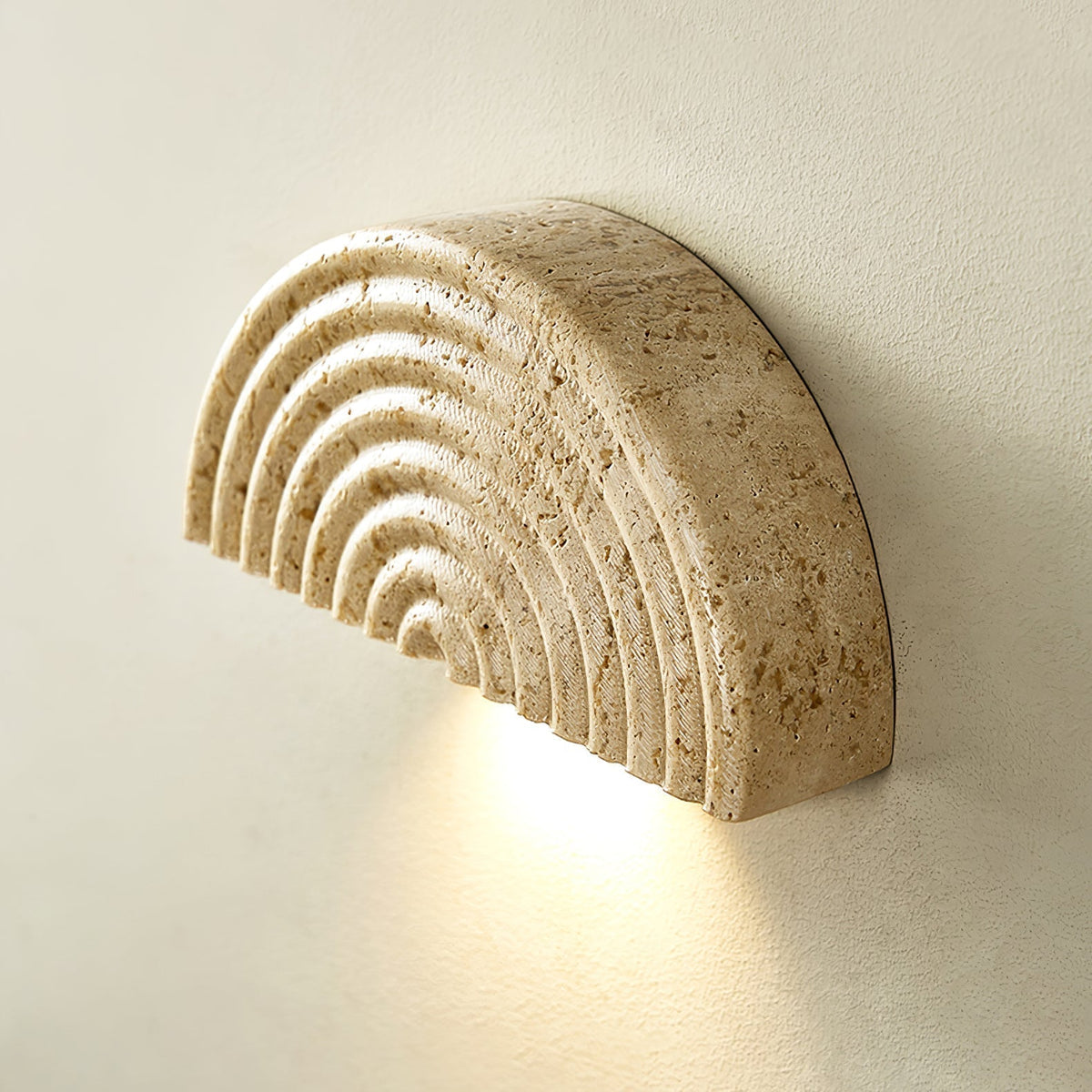Faro travertin Half-Moon wandlamp