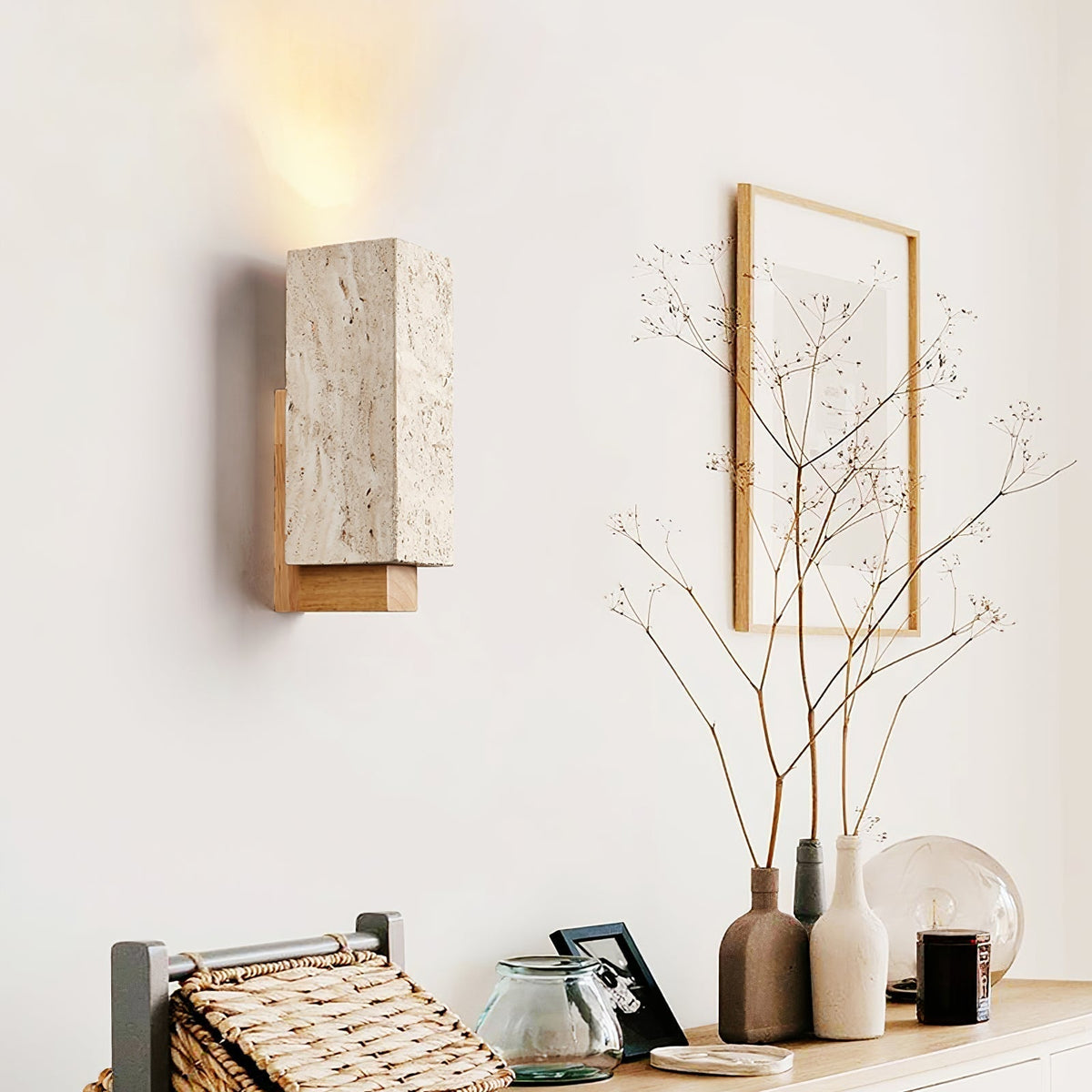 Elsoran travertin Block wandlamp