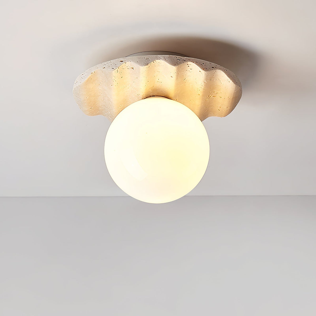 Travertin golf Plafondlamp