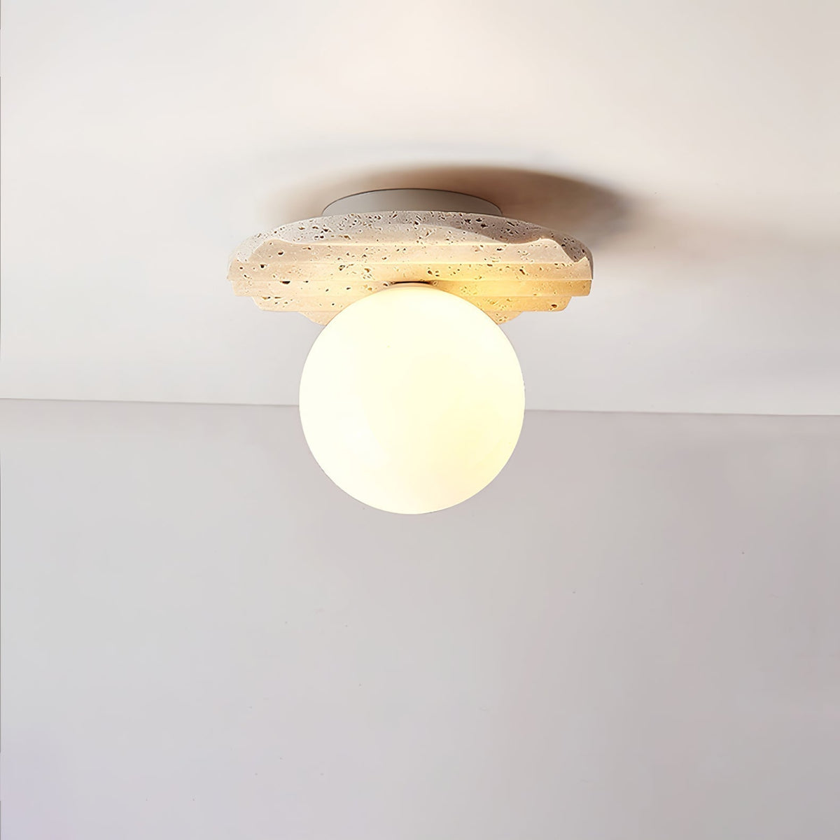 Travertin golf Plafondlamp