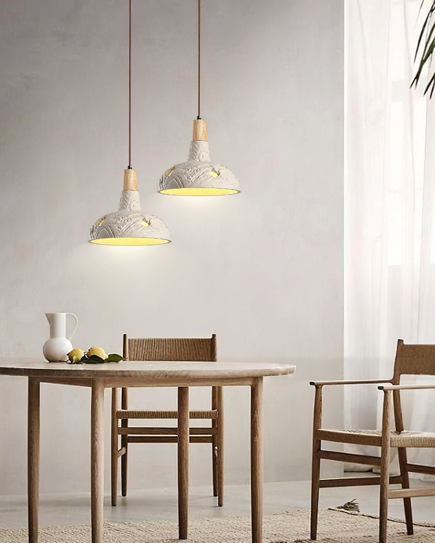 Ormarion Noordse kunst gehouwen cement hanglamp