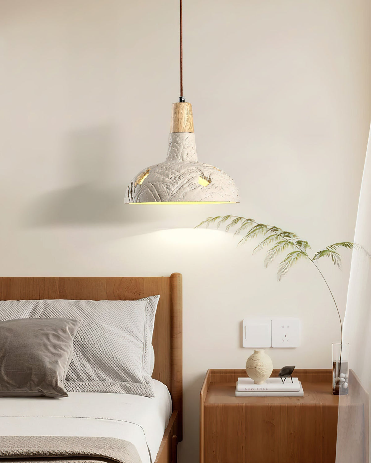 Ormarion Noordse kunst gehouwen cement hanglamp