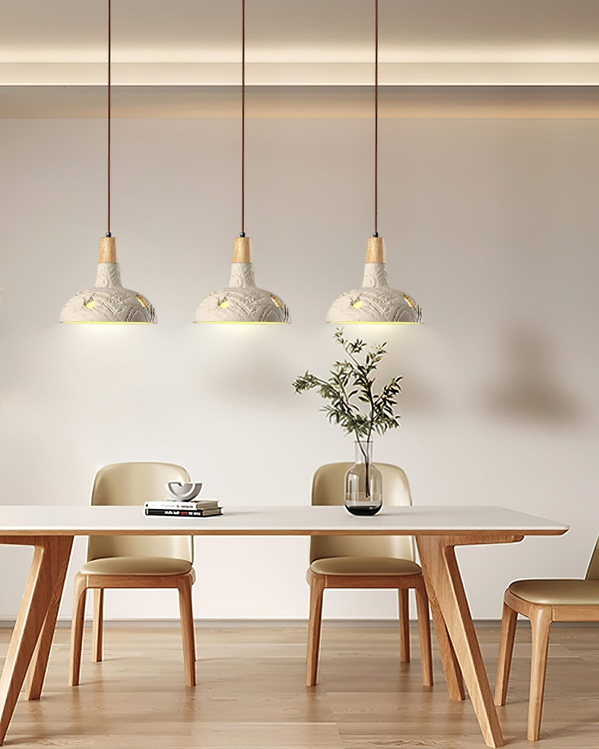 Ormarion Noordse kunst gehouwen cement hanglamp