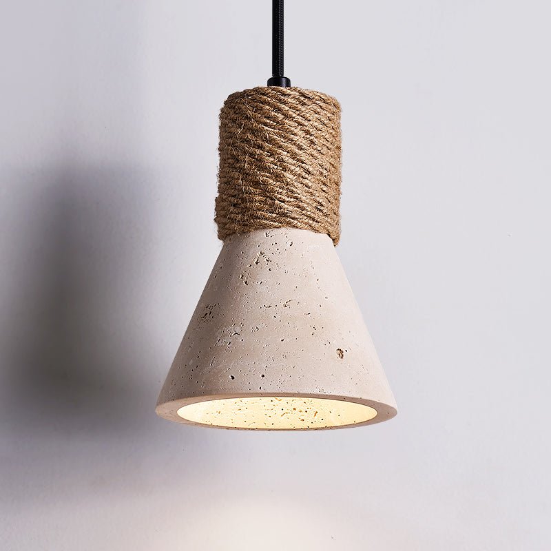 Taverette Vintage Geel Travertin Touw Hanglamp