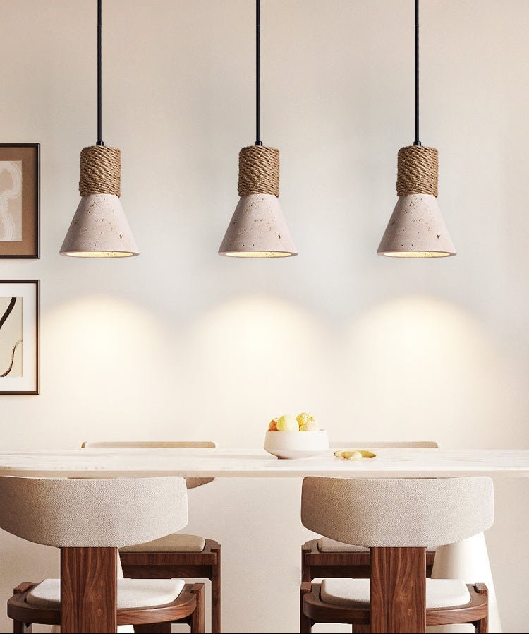 Taverette Vintage Geel Travertin Touw Hanglamp